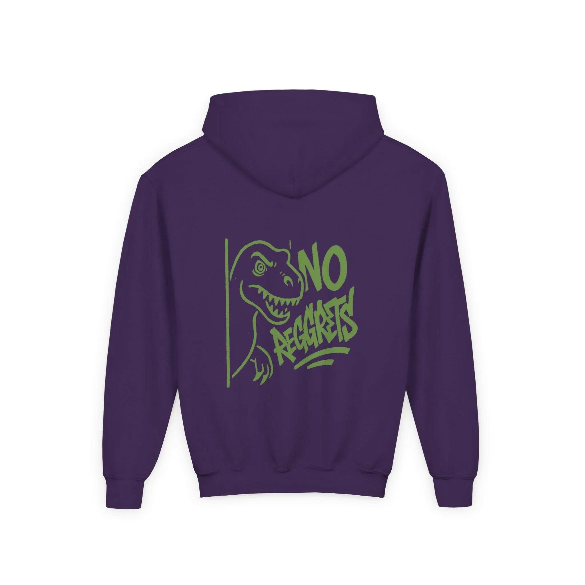 Expressive Dino Hoodie - No Regrets.