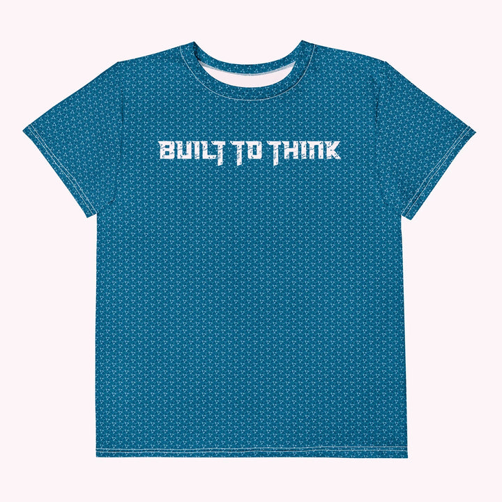 Built to Think Youth T-Shirt – Modern Tech Pattern Shirt for Smart, Bold Kids | All-Over Print STEM Tee - House Panther