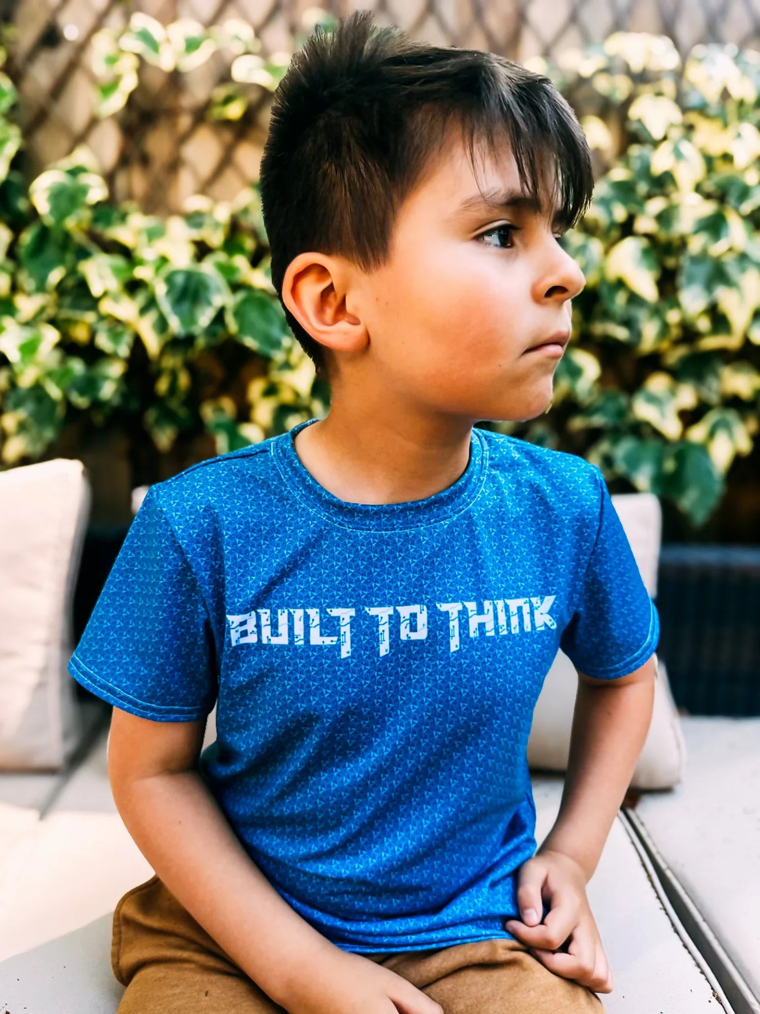 Built to Think Youth T-Shirt – Modern Tech Pattern Shirt for Smart, Bold Kids | All-Over Print STEM Tee - House Panther